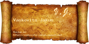 Vaskovits Jakus névjegykártya